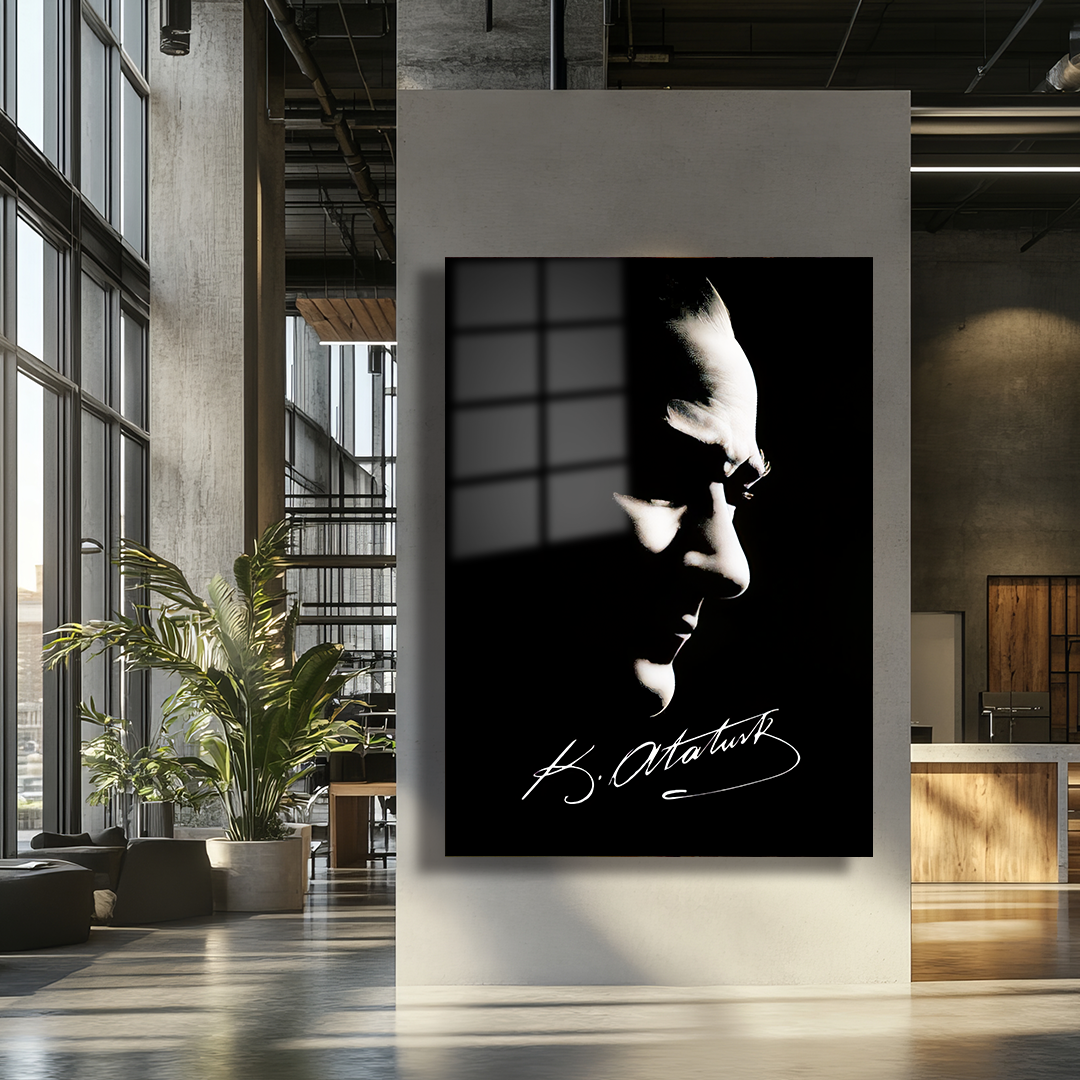 MUSTAFA KEMAL ATATURK THEMED GLASS PAINTING