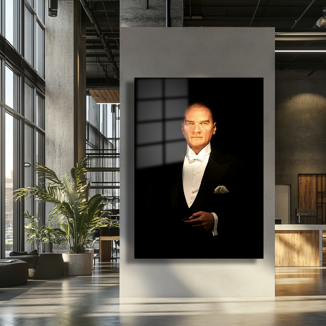 MUSTAFA KEMAL ATATURK THEMED GLASS PAINTING