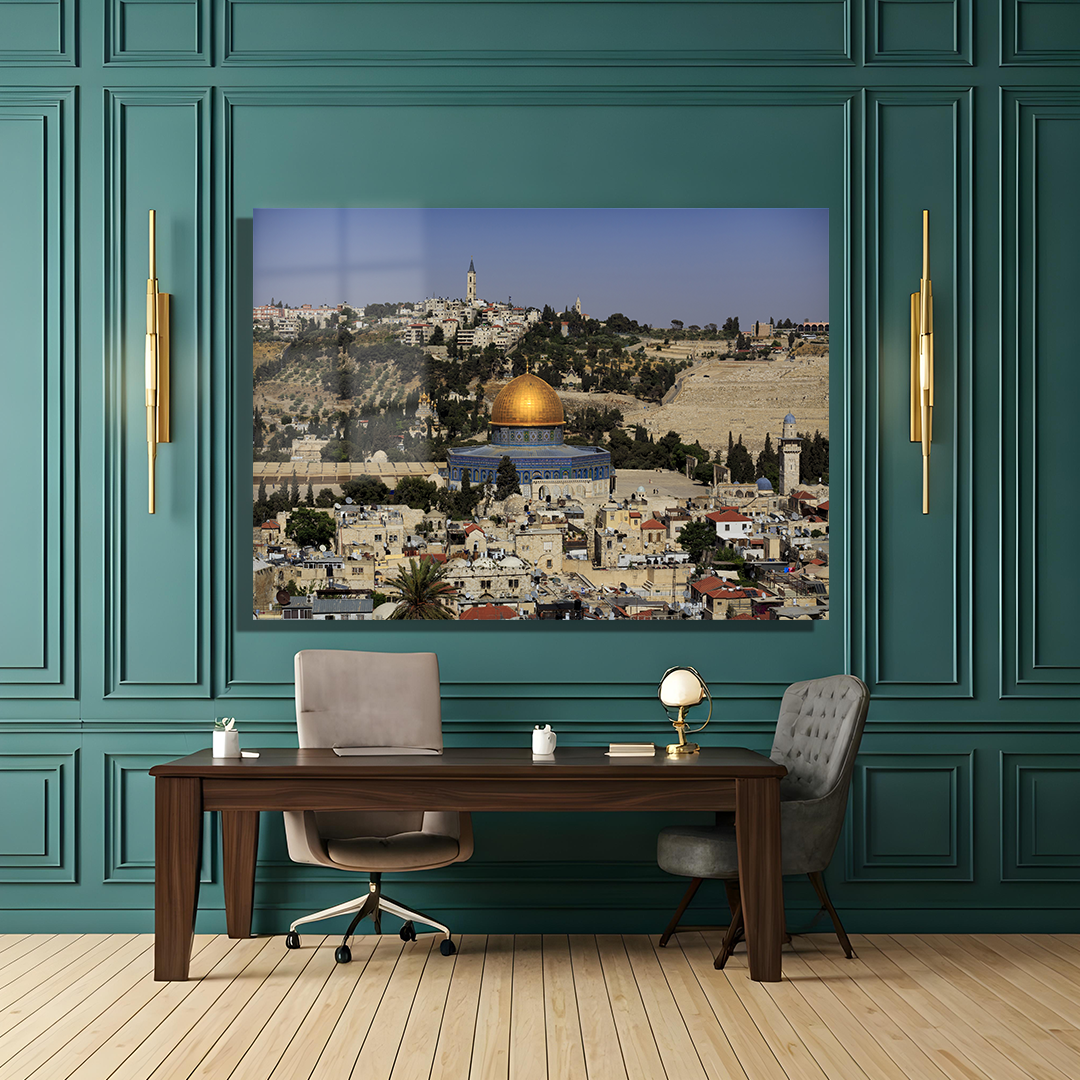 GLASS PAINTING WITH MESCIDI AQSA THEME