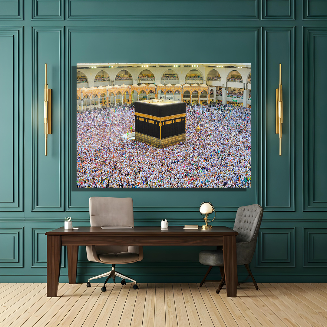 GLASS TABLE WITH KAABA IMAGE
