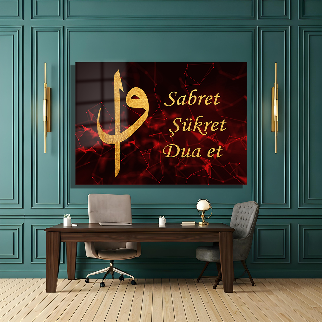 GLASS PAINTING WITH ELİF VAV, BE PATIENT, BE GRATEFUL, PRAY