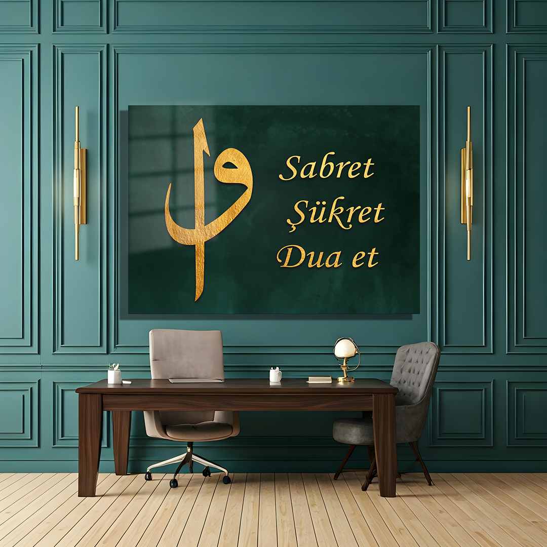 GLASS PAINTING WITH ELİF VAV, BE PATIENT, BE GRATEFUL, PRAY