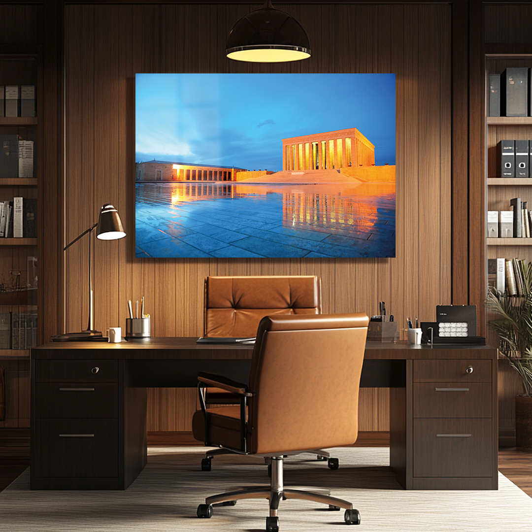 GLASS PAINTING WITH ANITKABIR IMAGE