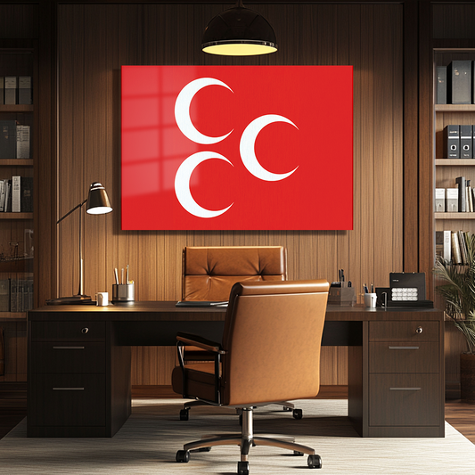 ÜÇ HİLAL GÖRSELLİ CAM TABLO