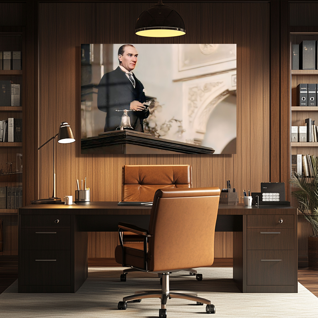 MUSTAFA KEMAL ATATURK THEMED GLASS PAINTING