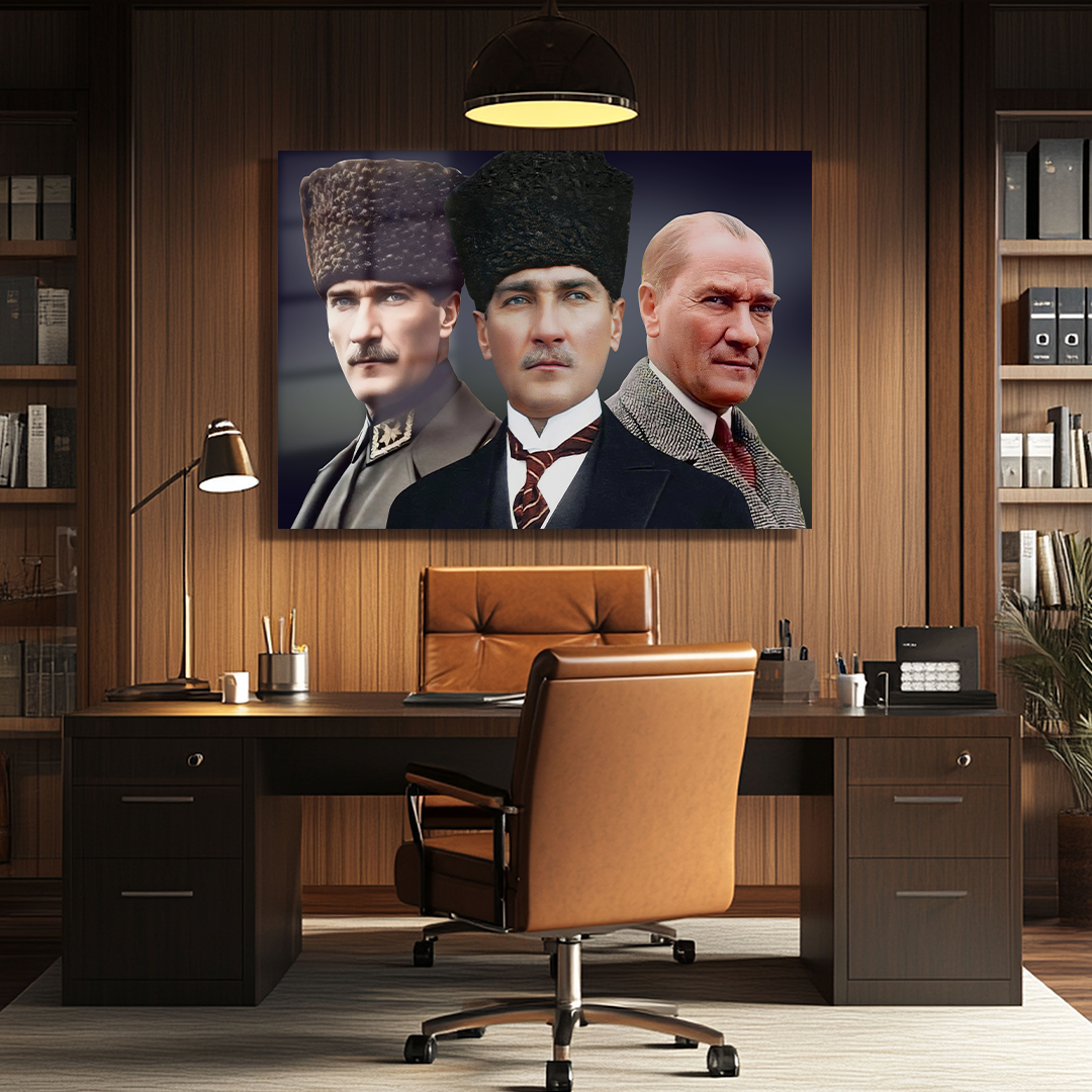 MUSTAFA KEMAL ATATURK THEMED GLASS PAINTING