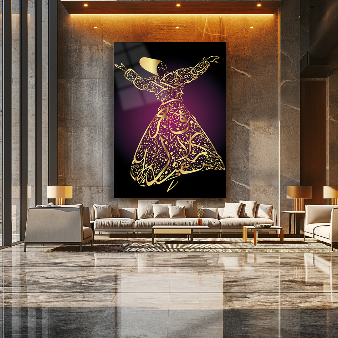 GLASS PAINTING WITH MEVLEVI IMAGE