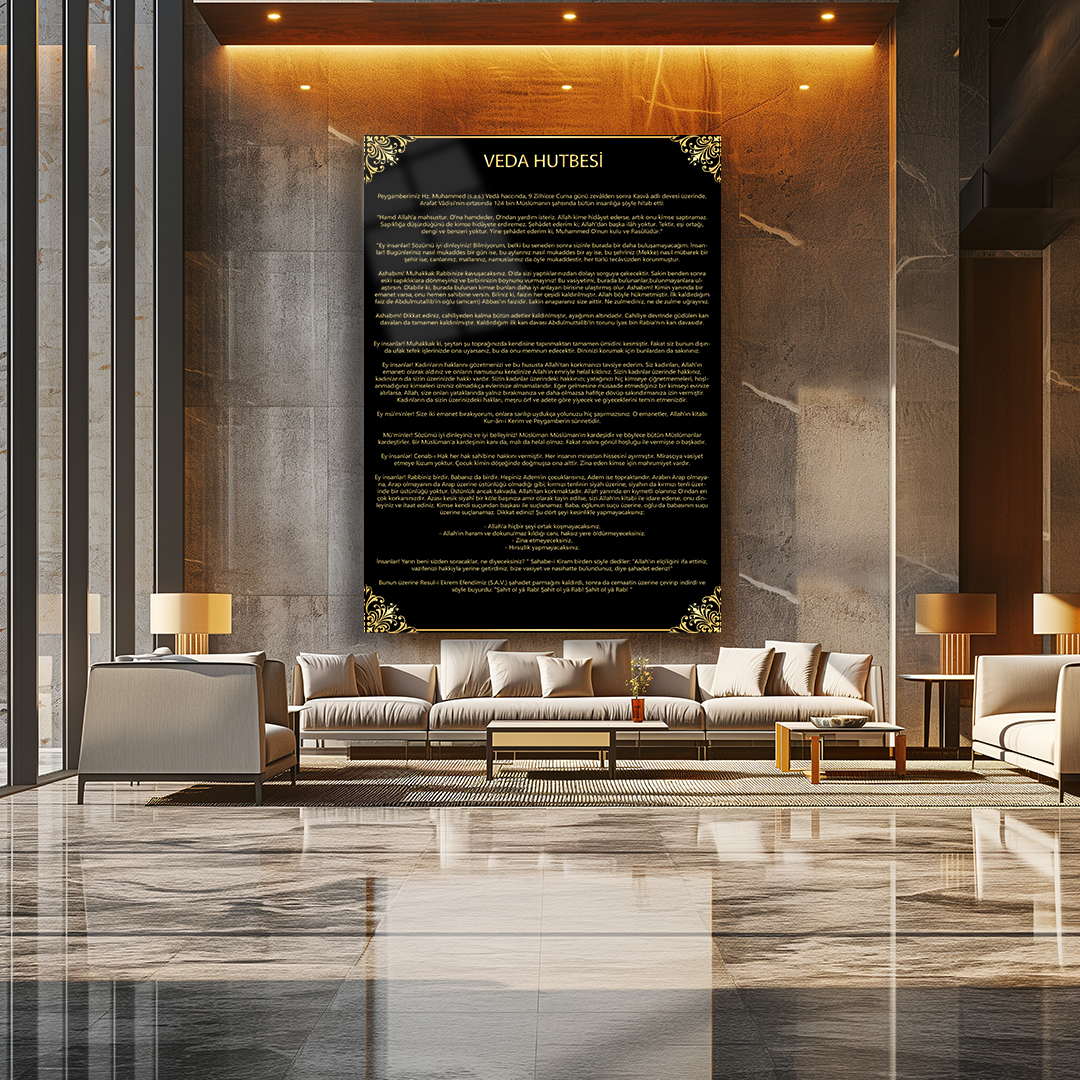 GLASS PAINTING WITH A FAREWELL SERMON WRITTEN