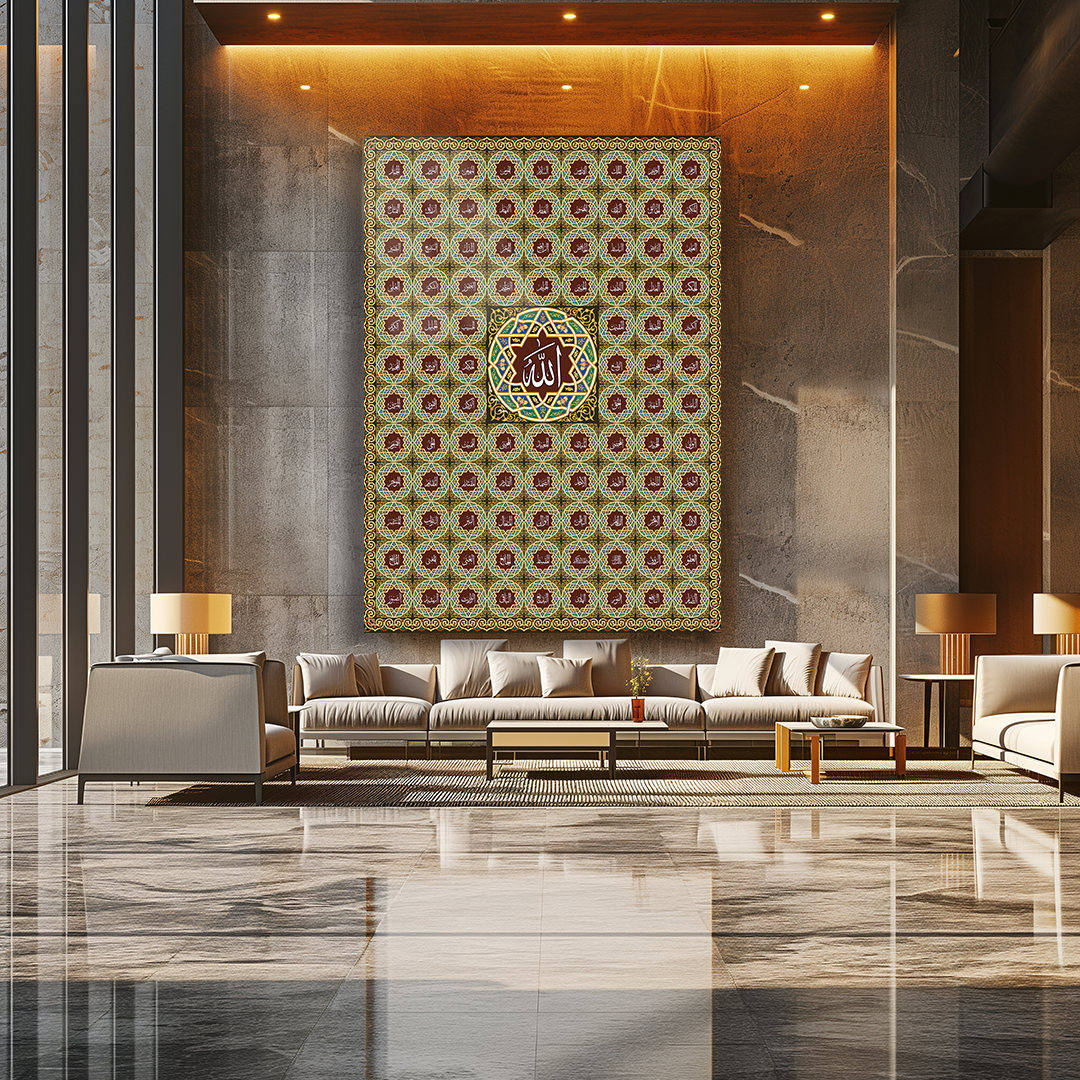 GLASS PAINTING WITH THE WRITTEN AL-ASMA AL-HUSNA (Copy)