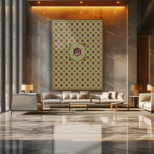 GLASS PAINTING WITH THE WRITTEN AL-ASMA AL-HUSNA (Copy)