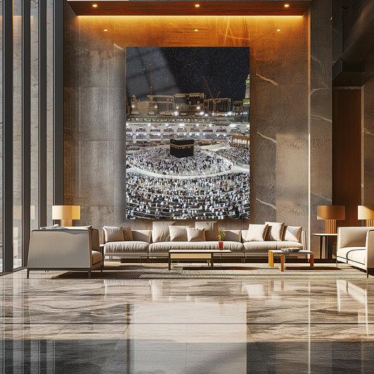 GLASS TABLE WITH KAABA IMAGE