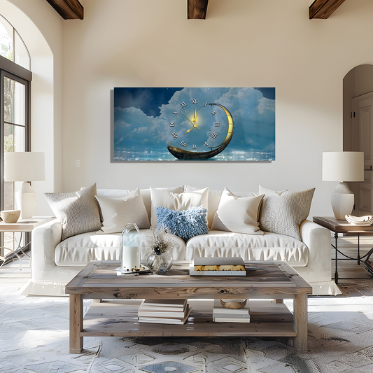 SANAT TEMALI SAATLİ CAM TABLO