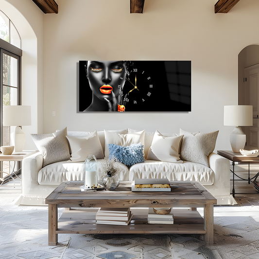 SANAT TEMALI SAATLİ CAM TABLO