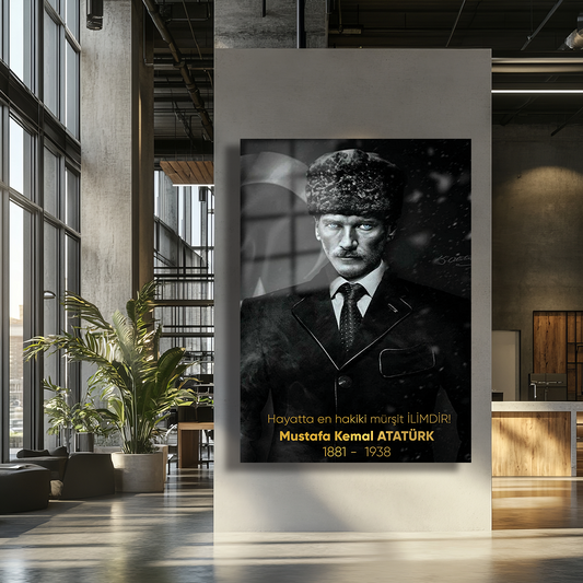 MUSTAFA KEMAL ATATURK THEMED GLASS PAINTING