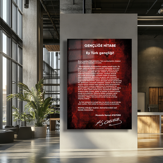 GLASS PAINTING WITH A ADDRESS TO YOUTH