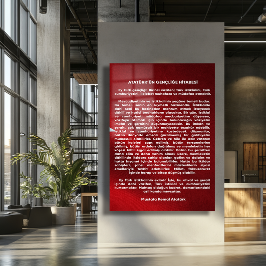 GLASS PAINTING WITH A ADDRESS TO YOUTH