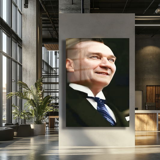 GLASS PAINTING WITH MUSTAFA KEMAL ATATÜRK PICTURE