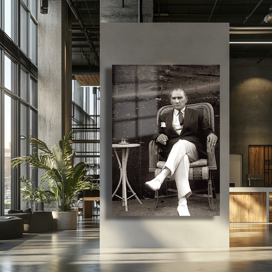 MUSTAFA KEMAL ATATURK THEMED GLASS PAINTING