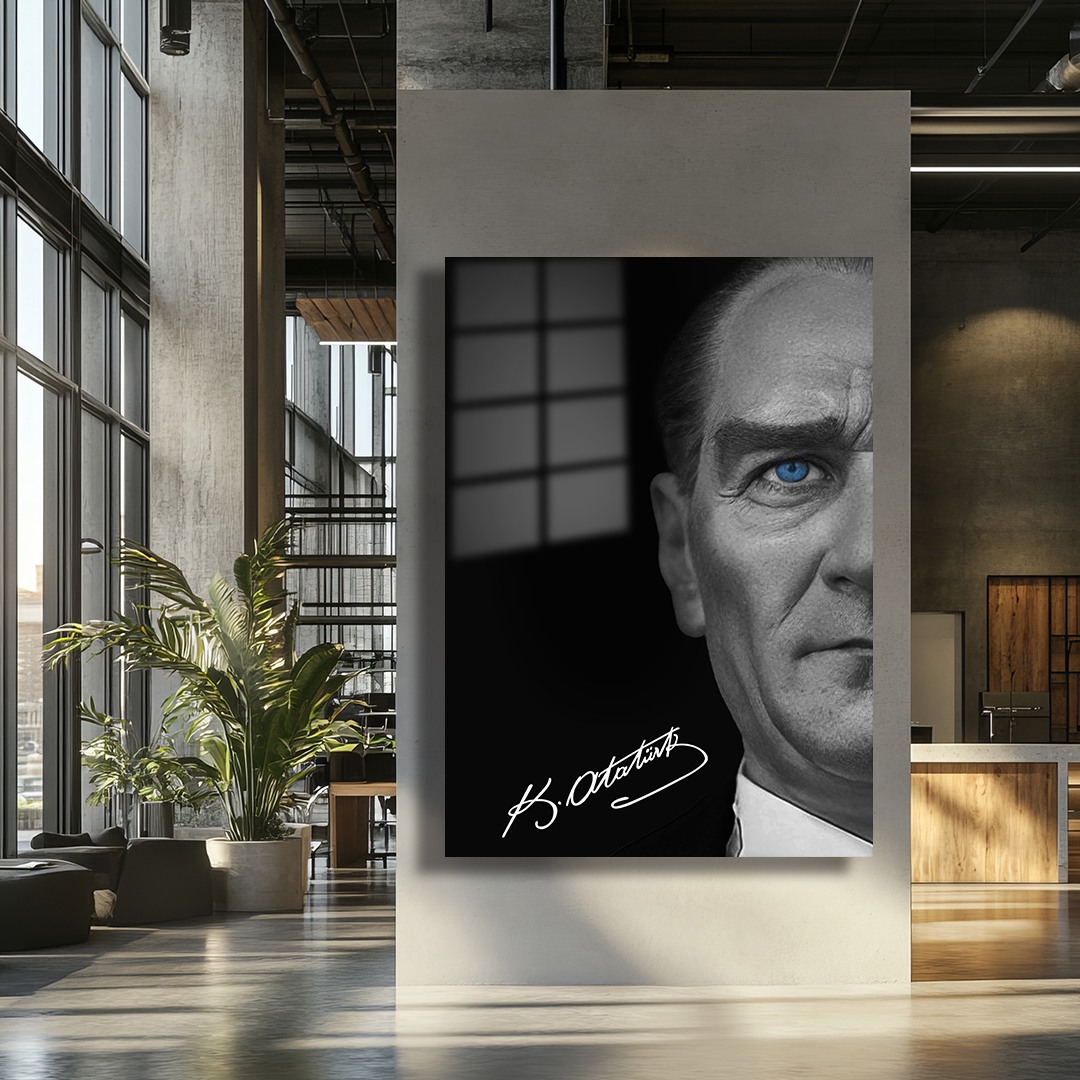 MUSTAFA KEMAL ATATURK THEMED GLASS PAINTING