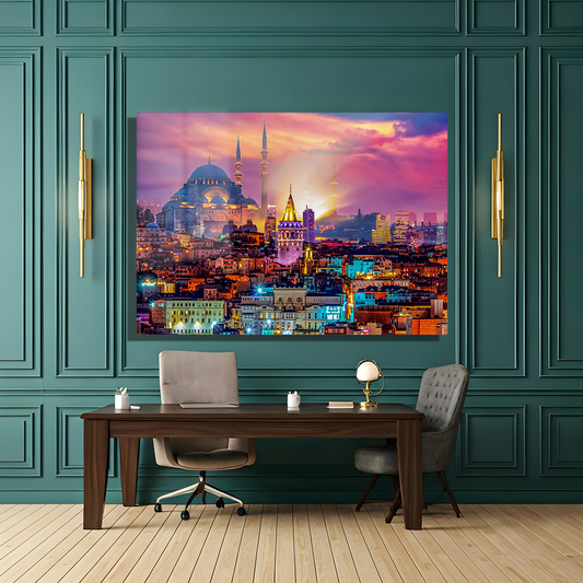 GLASS PAINTING WITH ISTANBUL HAGIA SOPHIA IMAGE