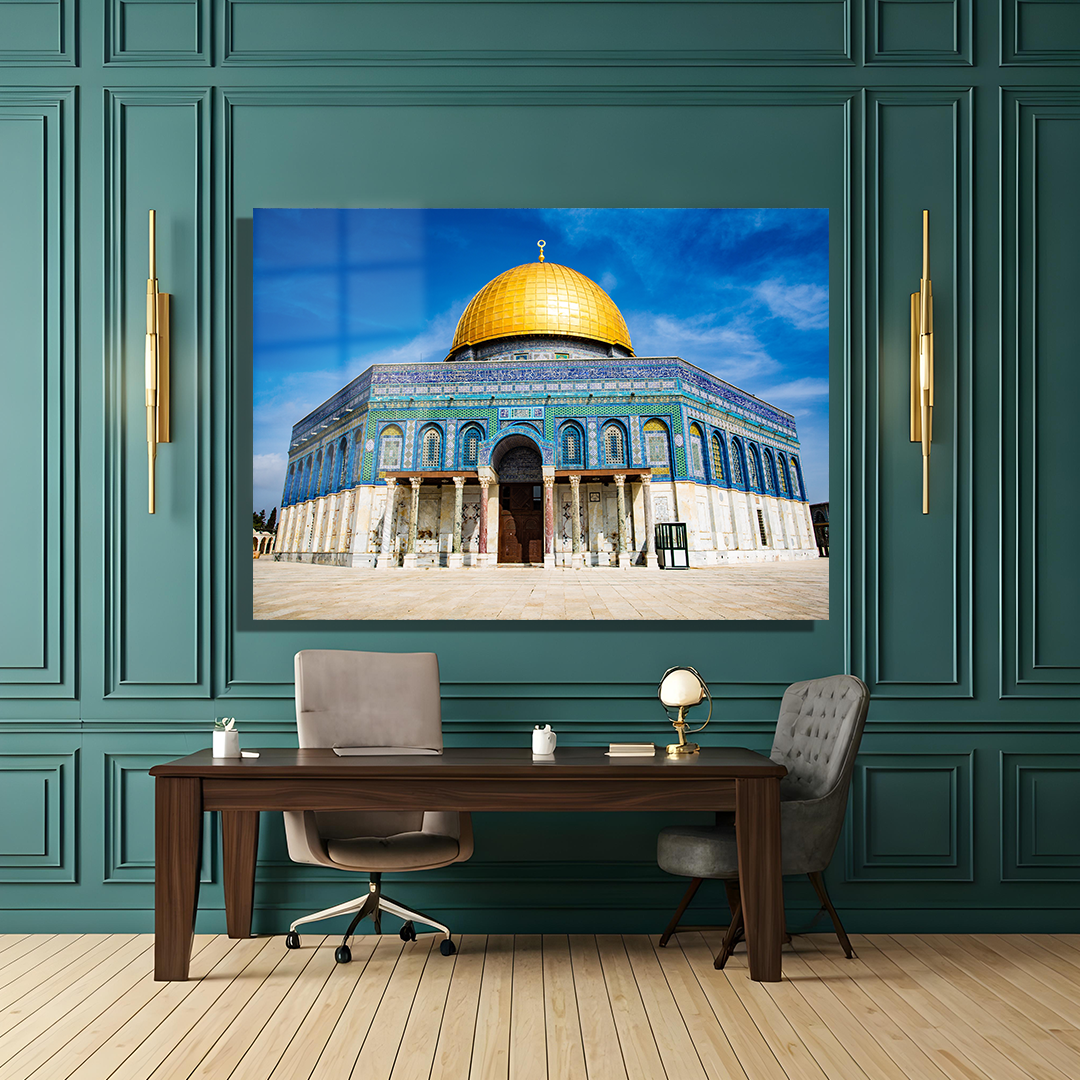GLASS PAINTING WITH MESCIDI AQSA THEME