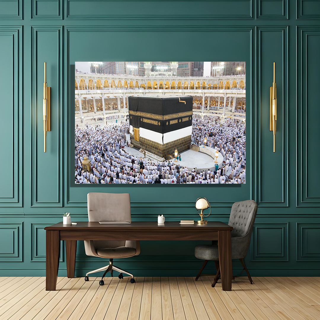 GLASS TABLE WITH KAABA IMAGE