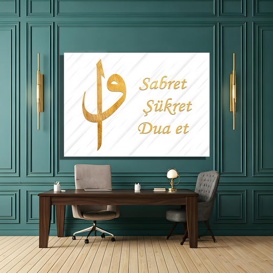 GLASS PAINTING WITH ELİF VAV, BE PATIENT, BE GRATEFUL, PRAY