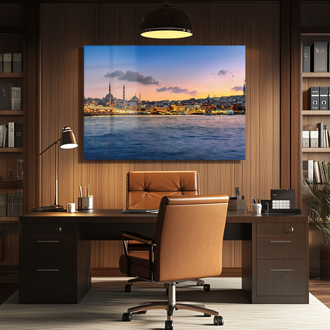 BOSPHORUS AND ISTANBUL THEMED GLASS PAINTING