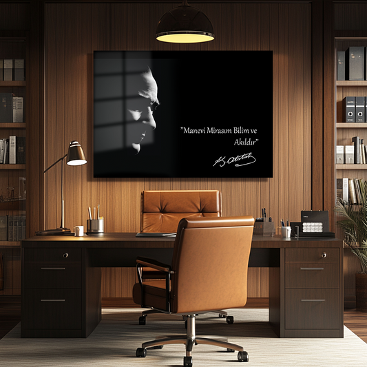 MUSTAFA KEMAL ATATURK THEMED GLASS PAINTING