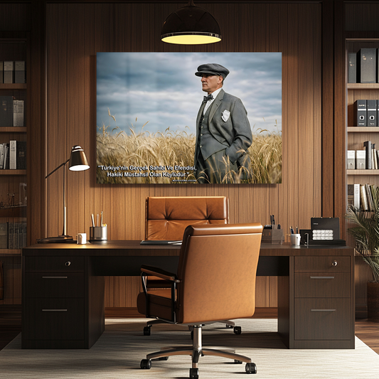 MUSTAFA KEMAL ATATURK THEMED GLASS PAINTING